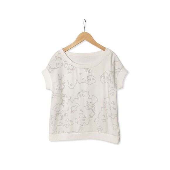 Graphic Sweatshirt Tee | White Modern Abstract Design | Size M - Picture 3 of 3